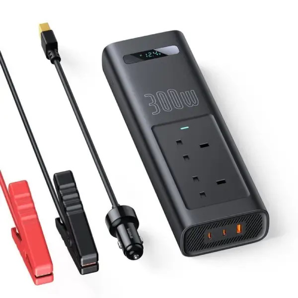 Baseus 300W Car Power Inverter with Smart Display (5 ports) – Power Inverter (1)