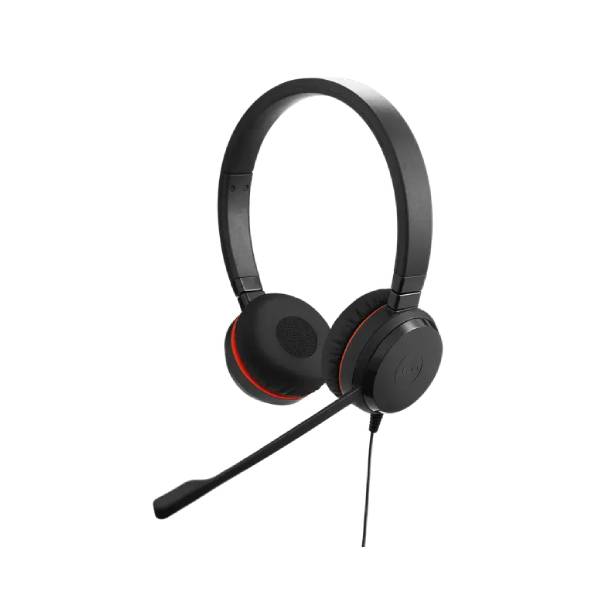 Jabra Evolve 20 SE USB Stereo Headset Leather C/A Adapter | 4999-823-369 | Nexcel Bahrain