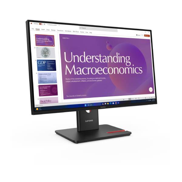 Lenovo ThinkVision T24D-40 24" FHD IPS Monitor 120Hz 4ms HDMI DP USB-C 96W Ethernet Speakers Tilt Swivel Lift Pivot Stand | 64B9GAT1SD | Nexcel Bahrain