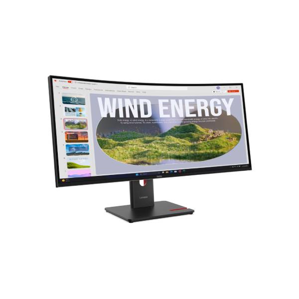 Lenovo ThinkVision T34WD-40 34" Ultrawide QHD Curved VA Monitor 120Hz 4ms HDMI DP USB-C 96W Ethernet Tilt Swivel Lift Stand | 64AEGAT1SD | Nexcel Bahrain